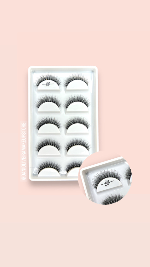 CARTELA DE CILIOS POSTICOS MODELOS Z01 com 5 pares - a pronta entrega
