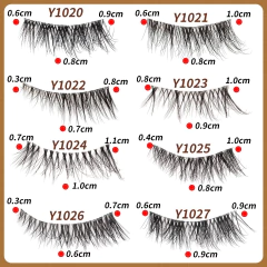 Y1022 half lashes cartela com 10 pares cílios posticos de cantinho cat - loja online