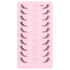 Y1022 half lashes cartela com 10 pares cílios posticos de cantinho cat