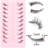 Y1026 half lashes cartela com 10 pares cílios posticos de cantinho cat