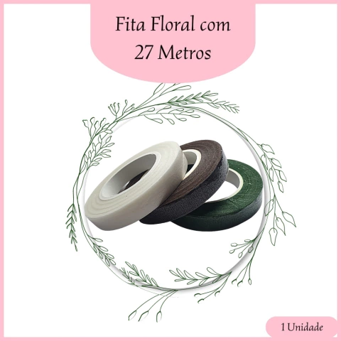 Fita Floral Para Artesanato Rolo Com 27 Metros