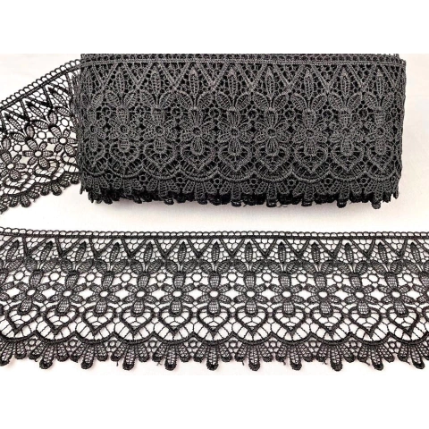 Renda de Guipír RGP2 PRETA - Por Metro