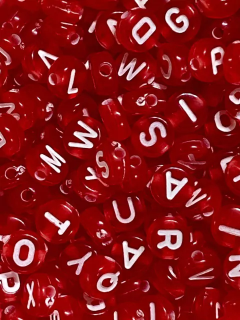 Miçanga Infantil Alfabeto Redondo Vermelha 7mm - 100 Unidades Variadas - comprar online