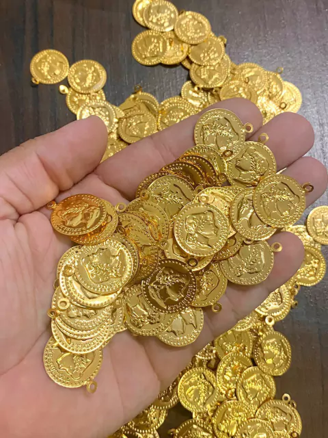Pingente Moeda Cigana Ouro 20mm Em Alumínio - 40 Unidades