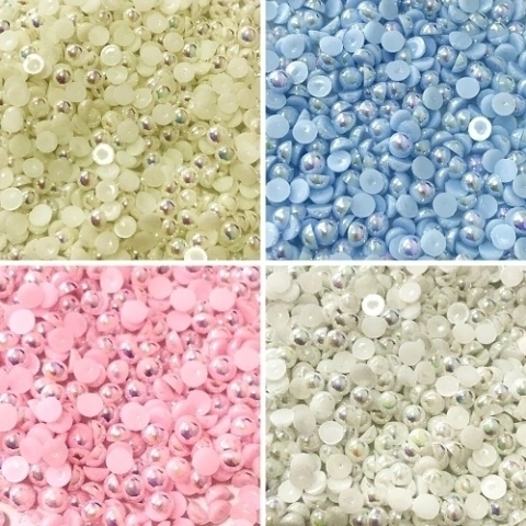 Meia Pérola Irisada 8mm - Com 200 Unidades