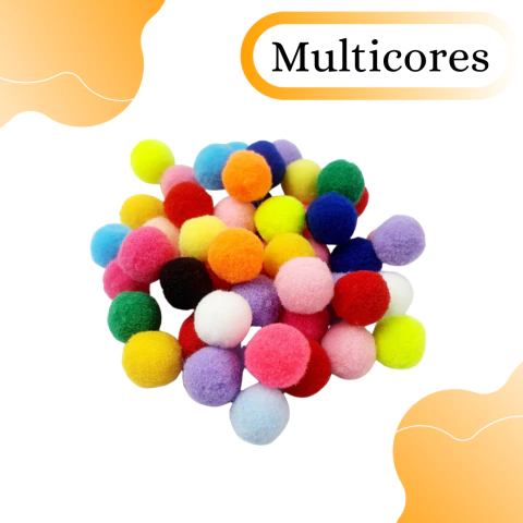 Pompom Colorido - 14 mm - Pacote com 100 Unidades