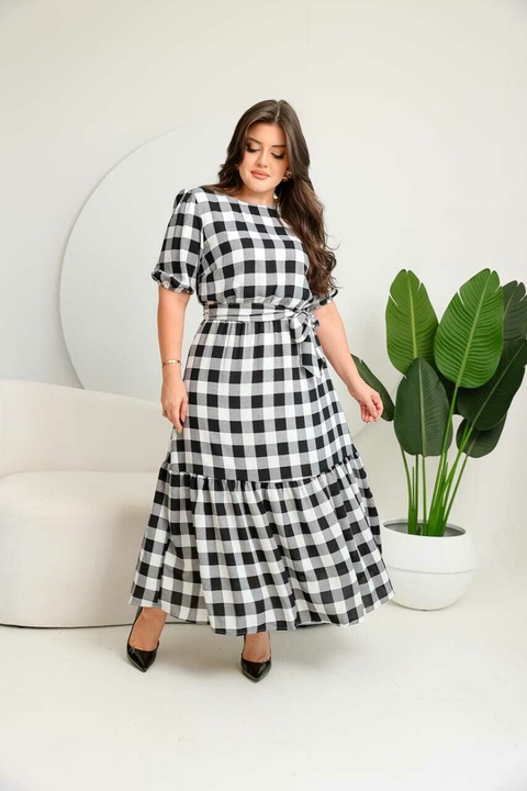 VESTIDO ZARA MIDI - XADREZ - comprar online