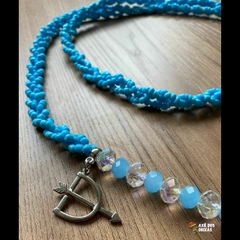 Guia Trançada de Oxóssi com cristais [149] - Axé dos Orixás - Guias Exclusivas para Proteção Espiritual e Conexão Divina
