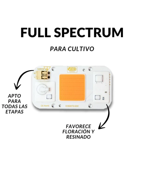 chip led cob 220 volt full spectrum / blanco calido - comprar online