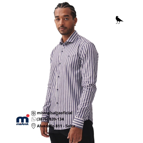 Camisa Cafayate 100% Algodon Azul Marino Crow - comprar online