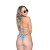 Calcinha Empina bumbum fio animal print Azul - Arelari Moda Praia