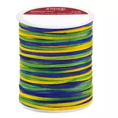 CORDÃO DE CETIM RABO DE RATO 2MM COM 50MTS COR 202 VERDE AMARELO AZUL FL - comprar online