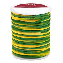 CORDÃO DE CETIM RABO DE RATO 2MM COM 50MTS COR 210 VERDE AMARELO FL - comprar online