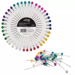 ALFINETE DE CABEÇA COLORIDO 35MM COM 40 UNIDADES - comprar online