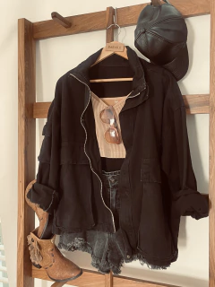 Campera Bohemia (de jean, cargo, oversize, con cierre) - tienda online