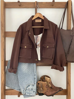Campera Mocca (de gabardina, color chocolate)