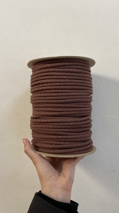 Soga de algodón con relleno, 7 mm marron oscuro