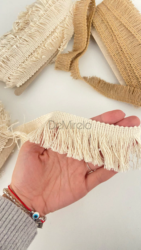 Fleco de algodon crudo de 50 mm