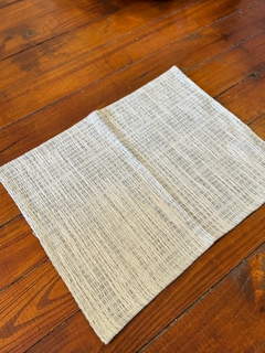 Alfombra de algodón cruda con gris perla - 60 x 45