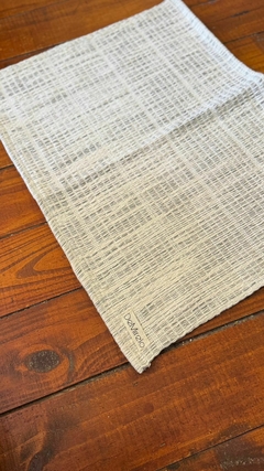 Alfombra de algodón cruda con gris perla - 60 x 45 - comprar online