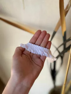 Fleco de algodon blanco de 25 mm - comprar online