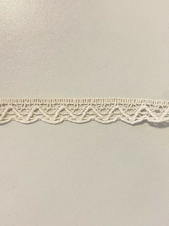 Puntilla de ojito Zigzag 18 mm CRUDO x10 mts