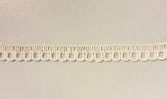 Puntilla picot de algodon 12 mm CRUDO x10 mts