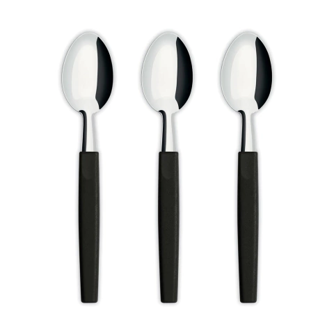 CUCHARA MANGO PLASTICO NEGRO BELIZE SIMONAGGIO X 3