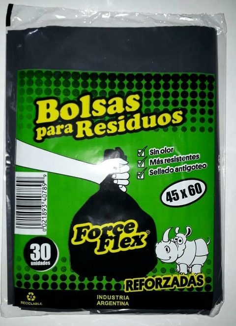 BOLSA RESIDUOS 45 X 60 FORCEFLEX X 30 UNI.-REFORZADA