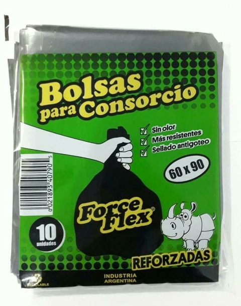 BOLSA RESIDUOS 60 X 90 FORCEFLEX X 10 UNI. REFORZADA - comprar online