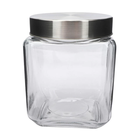 FRASCO CUADRADO CON TAPA DE ACERO 1200 ML VONNE