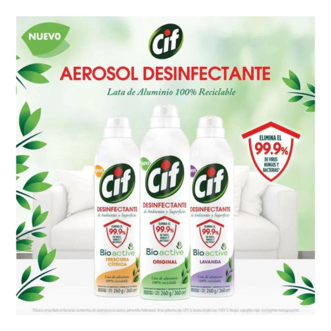 CIF DESINFECTANTE AEROSOL X 360 ML
