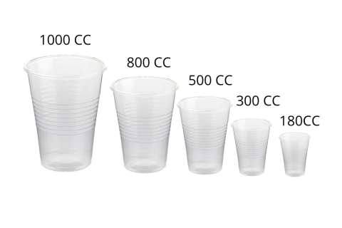 VASOS DESCARTABLES TRANSLUCIDOS X 100 UNI