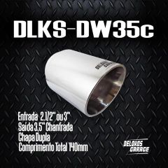 Ponteira Inox Chapa Dupla 3,5" Chanfrada DLKS-DW35c Delokos Garage