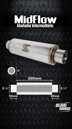 Imagem do Abafador Inox Intermediário MidFlow Delokos Garage
