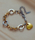 Pulseira trançada coração mix cores - loja online
