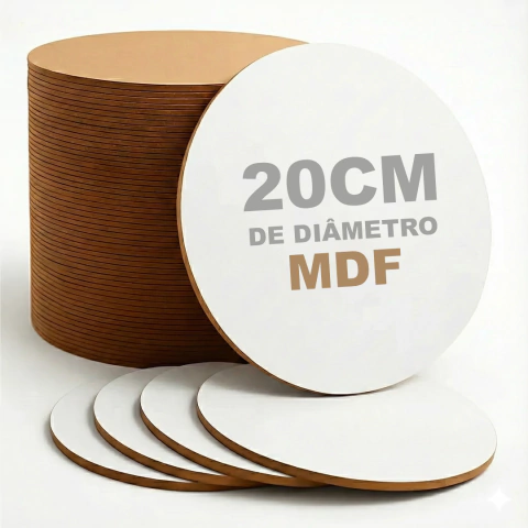 Cake Board MDF Branco 3mm | 20cm Liso