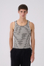 Musculosa Morley Cropped Rayada Negro y Crudo
