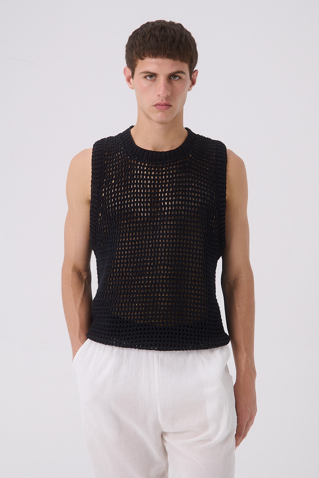Chaleco Crochet Negro thumbnail 2