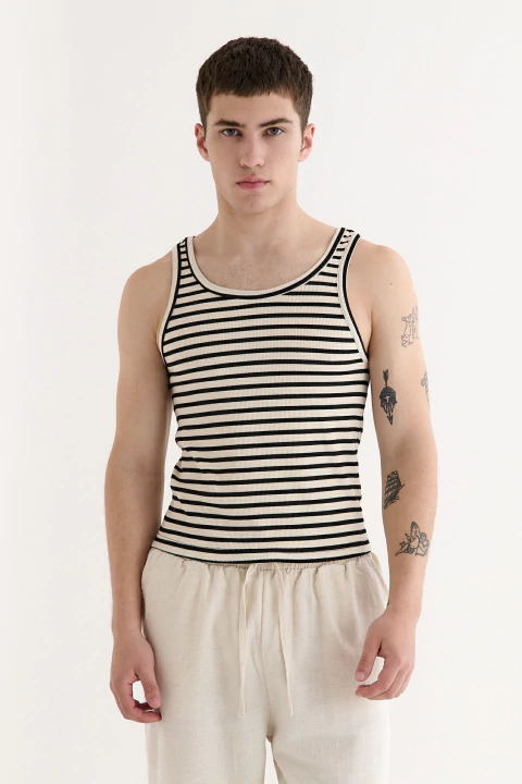 Musculosa Rayada Negro y blanco - comprar online