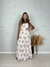 Vestido Clarissa fundo OFF com estampa nude