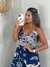 Vestido Alana azul marinho com estampa Nude na internet