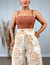 Calça pantalona Jade cor nude estampada - Karla Prando Boutique
