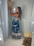 Vestido Alana azul marinho com estampa Nude - comprar online