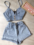 Conjunto jeans botões