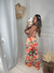Calça pantalona cor Jade nude estampada - comprar online