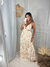 Vestido Eliza cor off com estampa nude