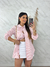 Camisão com top listrado rosa bebê