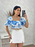 Cropped delicate estampado azul