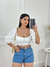 Shorts mom com cinto caramelo na internet